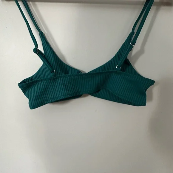 Teal Ribbed Bikini Top - Picture 2 of 3